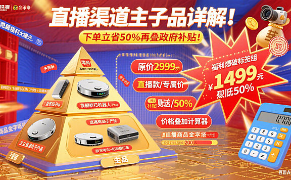 直播渠道主子品详解！直播间隐藏福利大曝光，下单立省50%再叠政府补贴！