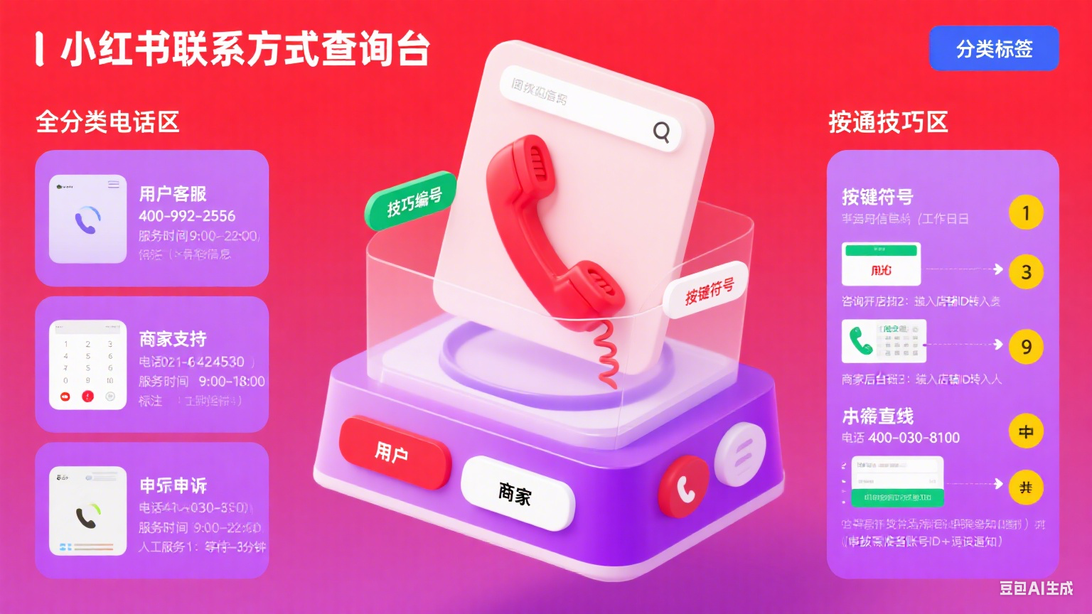 小红书电话怎么找?用户 / 商家 / 申诉全分类 + 接通技巧