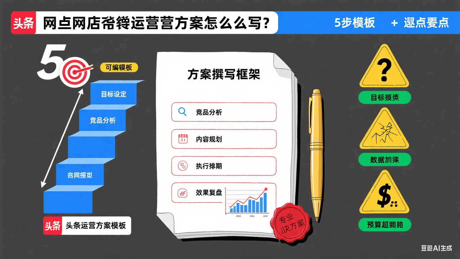 头条网店托管运营方案怎么写?5 步模板 + 避坑要点