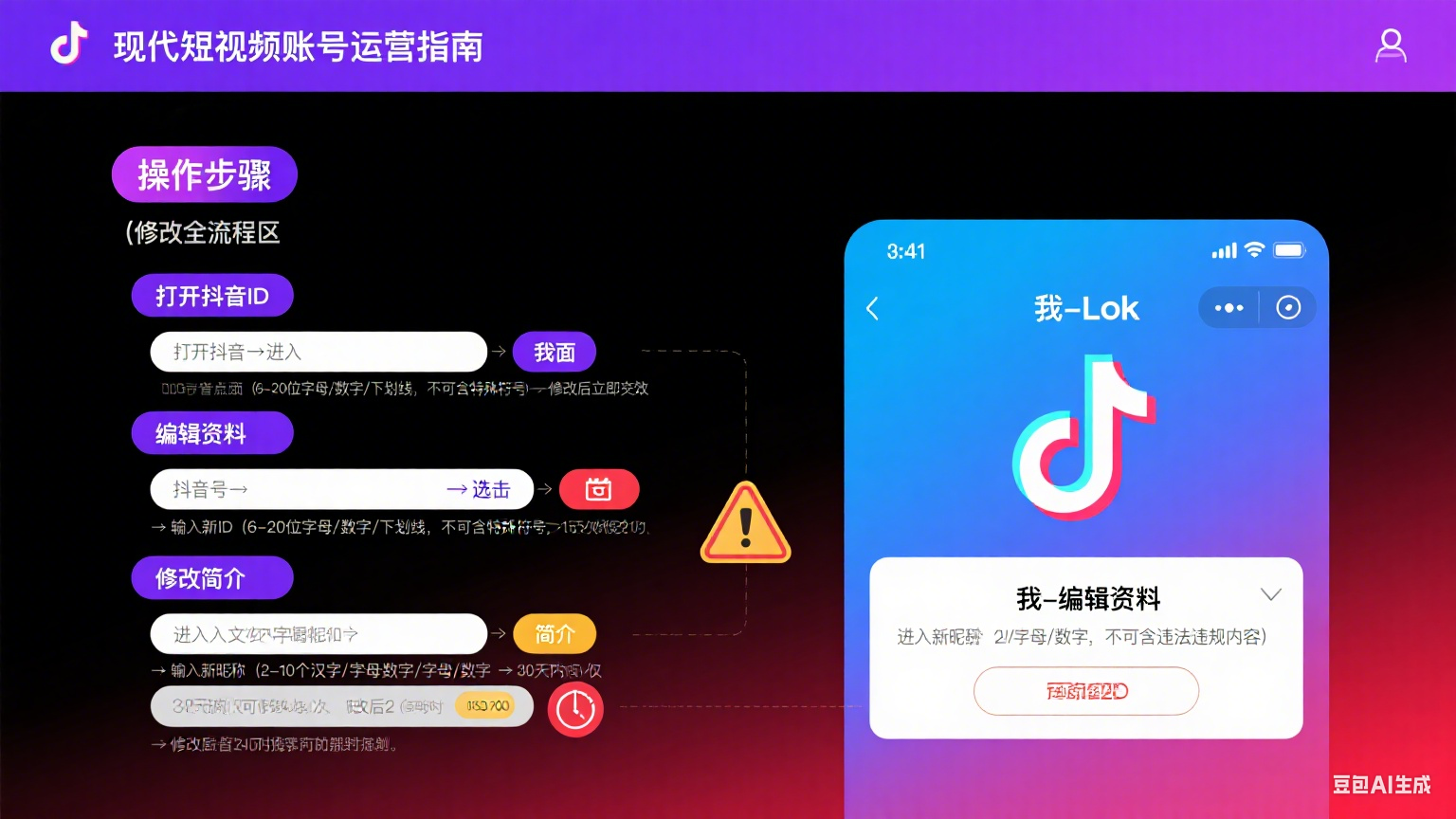 抖音号怎么修改?ID / 昵称 / 简介全流程 + 避坑指南,运营党必看