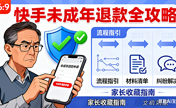快手未成年退款怎么申请？流程 + 材料 + 纠纷解决，家长必看