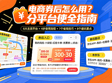 电商券后怎么用？分平台流程 + 省钱技巧 + 避坑全攻略