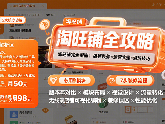 淘旺铺是什么?淘宝商家店铺装修 + 运营实操避坑指南