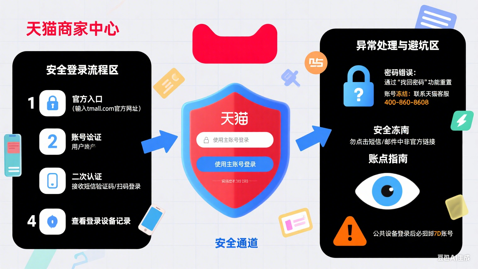 天猫商家登录怎么操作?安全流程 + 异常处理 + 避坑全指南