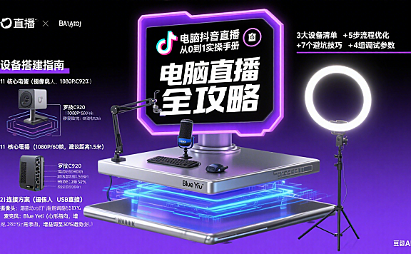 电脑抖音直播怎么弄?设备搭建 + 流程优化 + 避坑全攻略