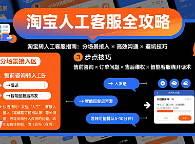 淘宝怎么转人工客服？分场景接入 + 高效沟通避坑指南