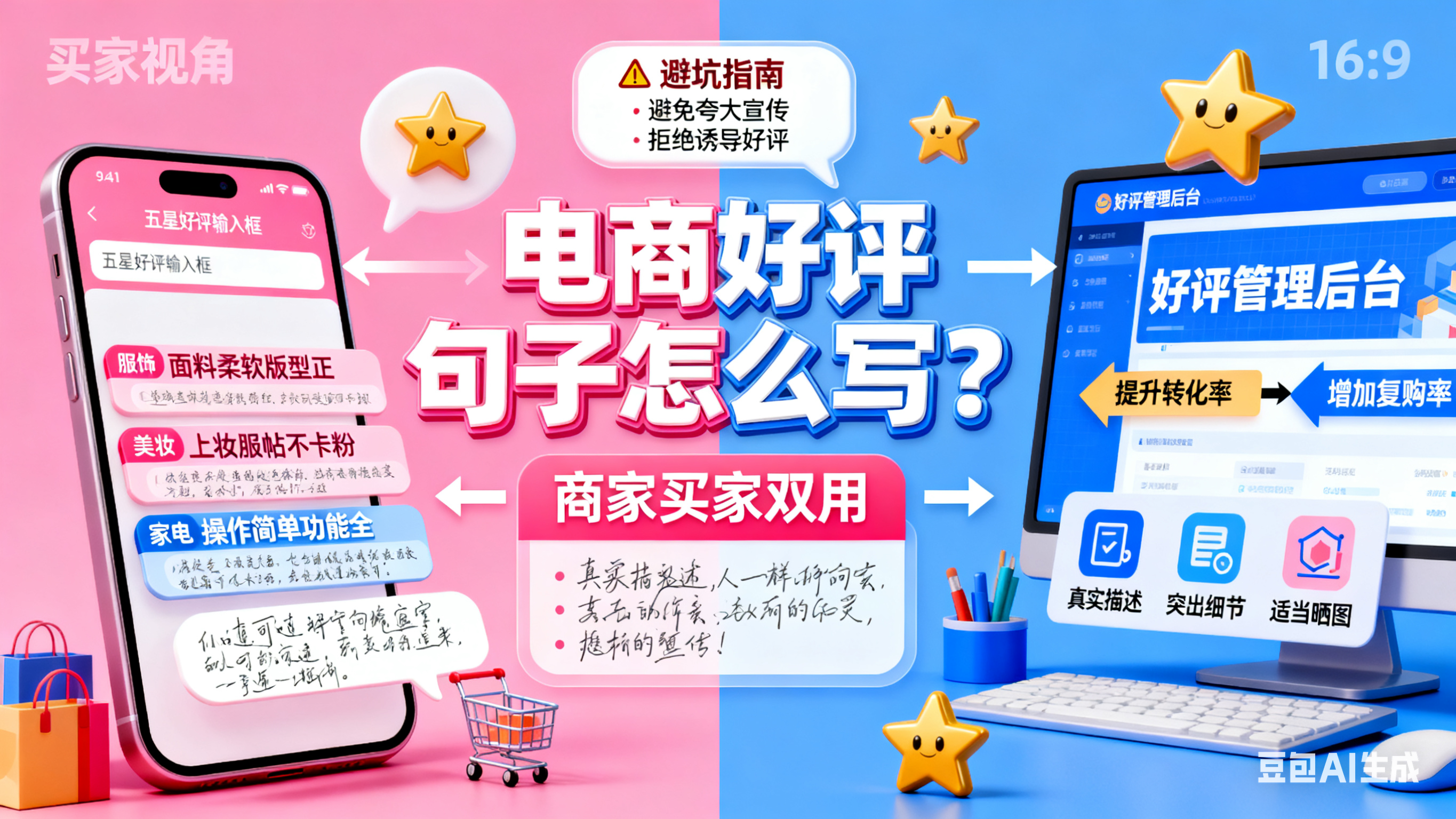 电商好评句子怎么写?品类模板 + 撰写技巧 + 避坑指南,商家买家双用