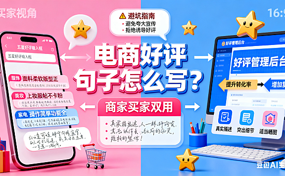 电商好评句子怎么写?品类模板 + 撰写技巧 + 避坑指南,商家买家双用