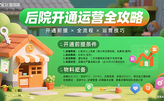淘宝后院怎么开通?开通前提 + 全流程 + 运营技巧全指南