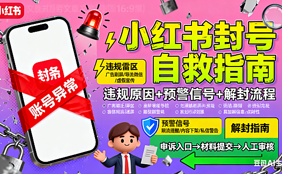 小红书封号是怎么回事？违规原因 + 预警 + 解封指南，运营必看