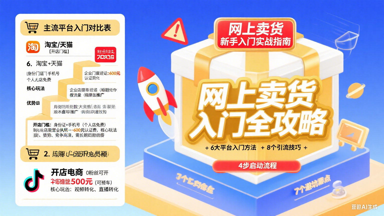 网上卖货怎么入门?分平台方法 + 引流技巧 + 避坑全攻略