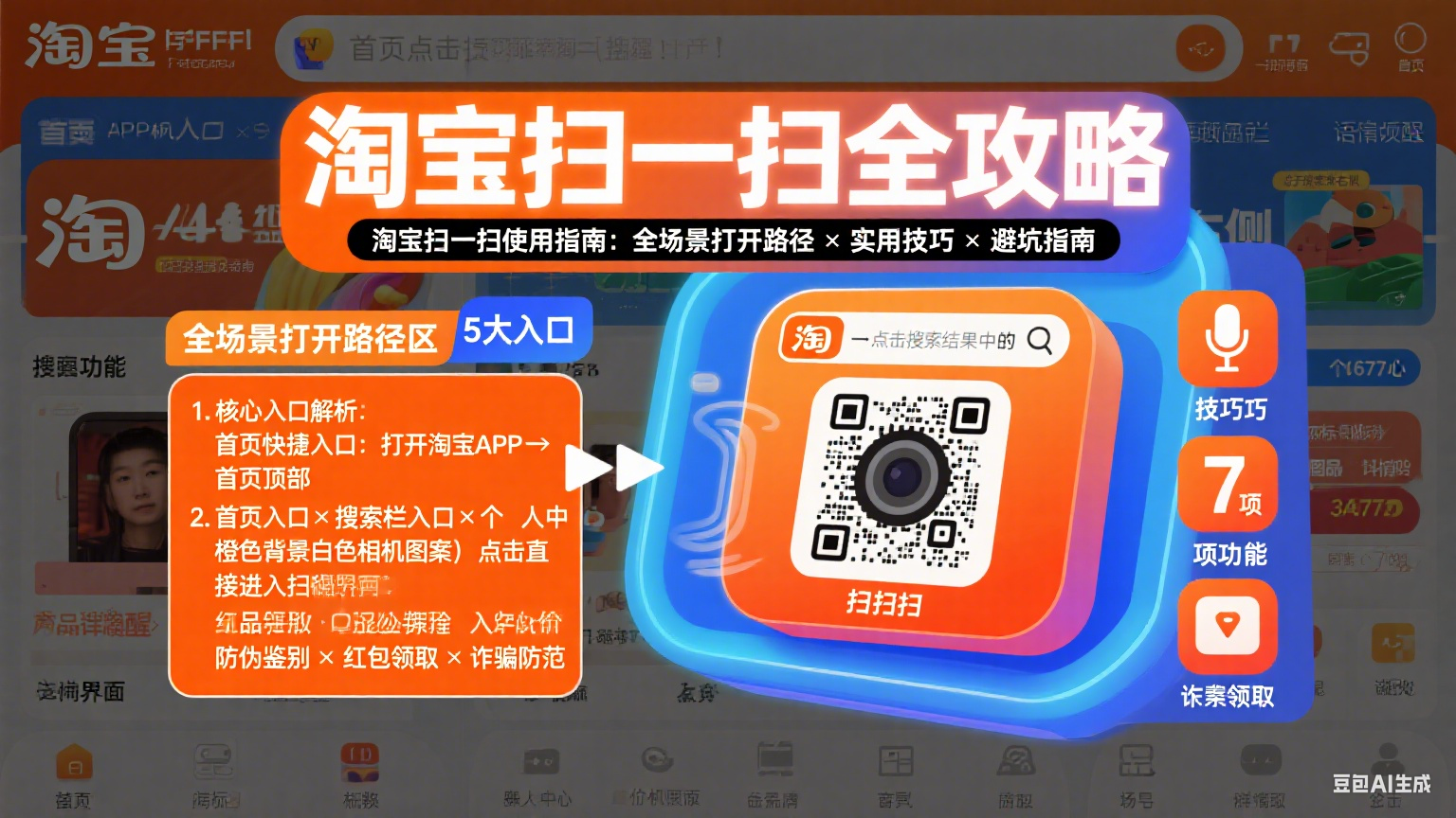 淘宝扫一扫在哪?全场景打开路径 + 实用技巧 + 避坑指南