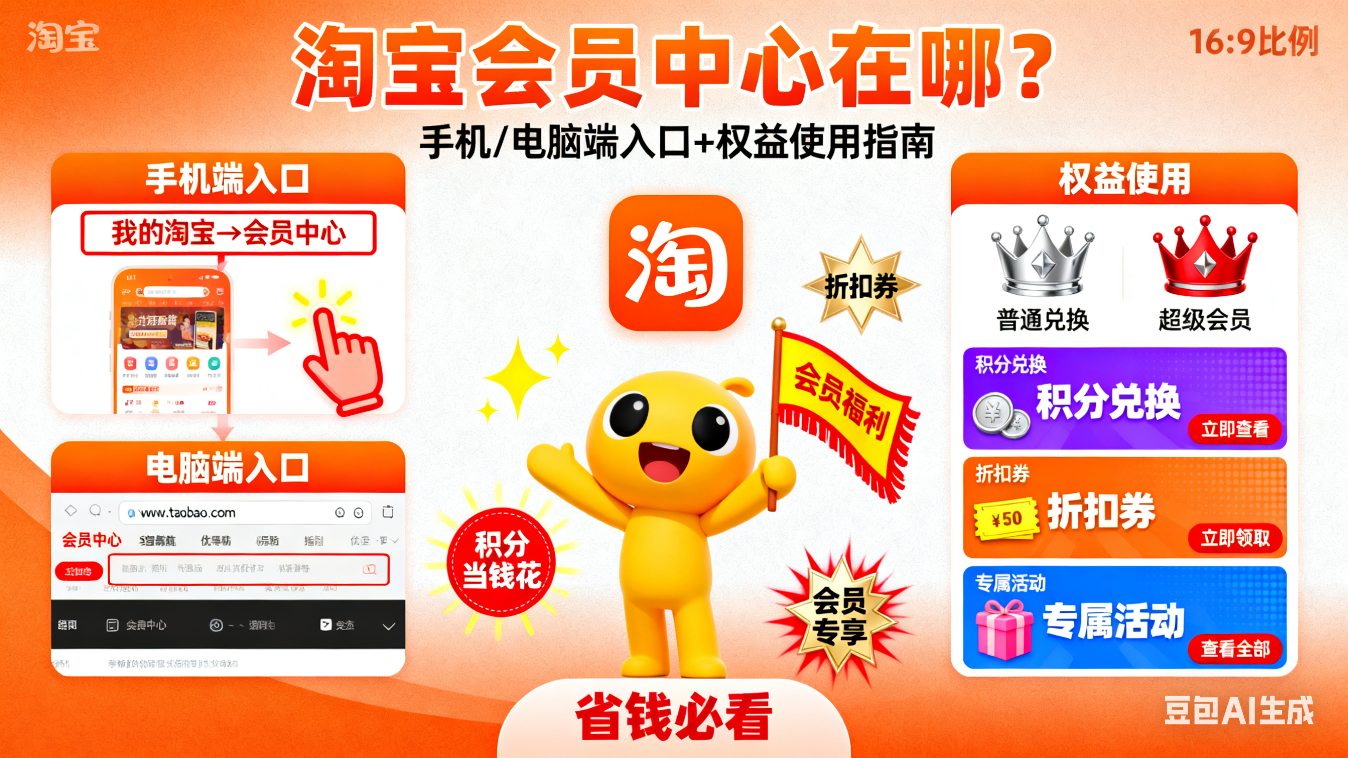 淘宝会员中心在哪?手机 / 电脑端入口 + 权益使用指南,省钱必看