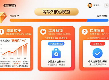 淘宝店铺等级 3 怎么升？权益解读 + 运营攻略 + 避坑指南，商家必看