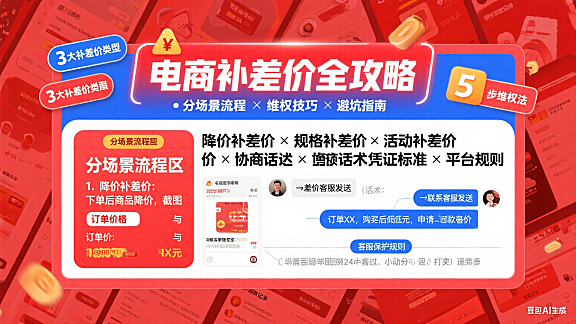 电商补差价怎么操作？分场景流程 + 维权技巧 + 避坑指南