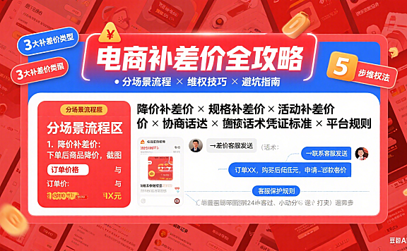 电商补差价怎么操作?分场景流程 + 维权技巧 + 避坑指南
