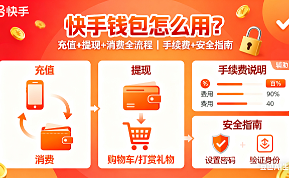 快手钱包怎么用？充值 + 提现 + 消费全流程，手续费 + 安全指南
