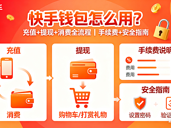 快手钱包怎么用？充值 + 提现 + 消费全流程，手续费 + 安全指南
