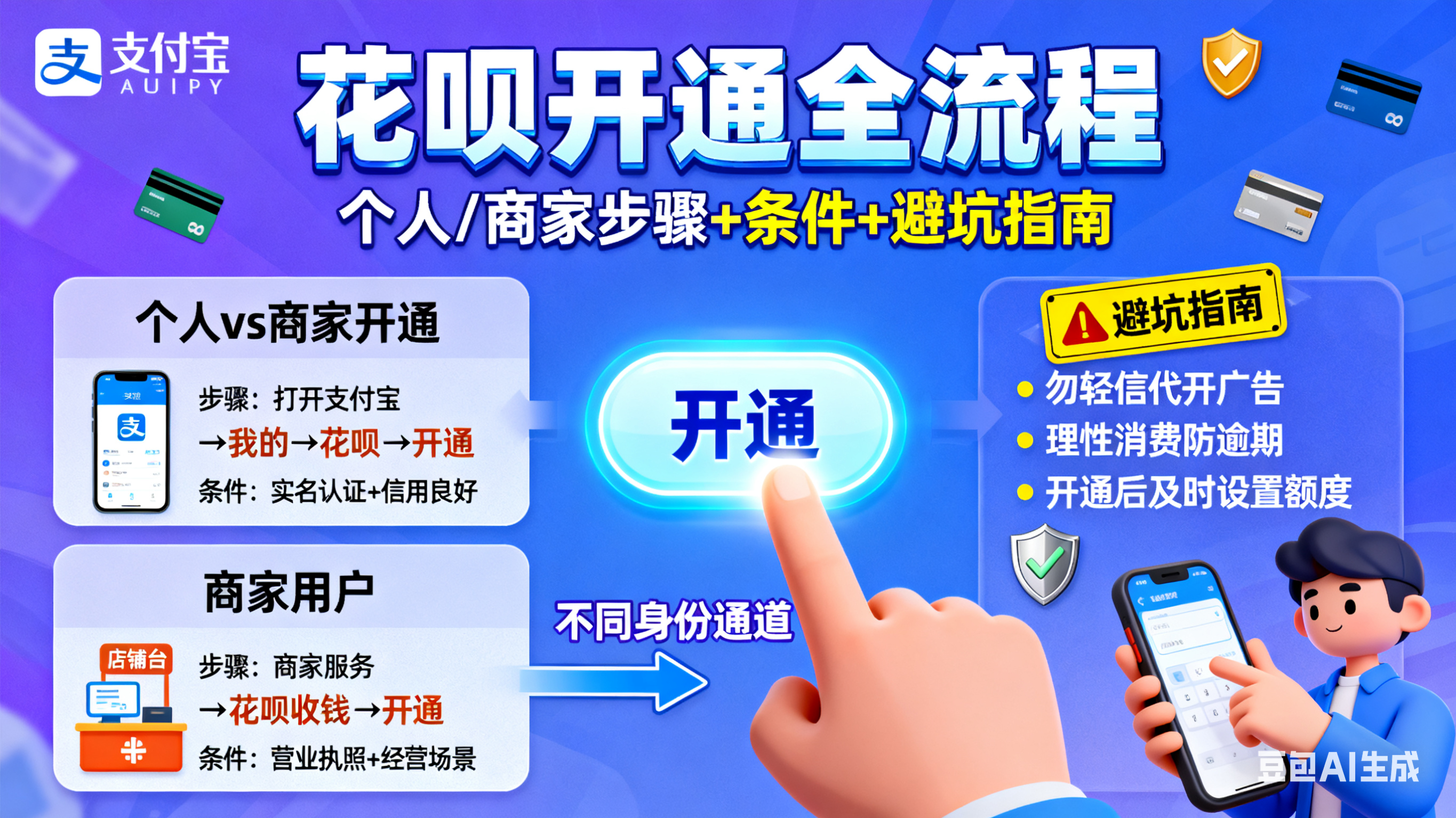 怎么开通花呗?个人 / 商家步骤 + 条件 + 避坑指南,新手必看