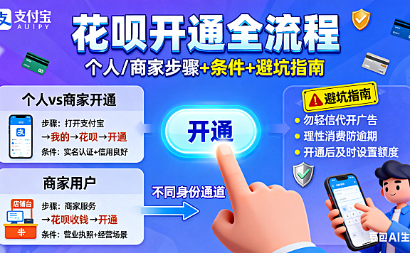 怎么开通花呗?个人 / 商家步骤 + 条件 + 避坑指南,新手必看