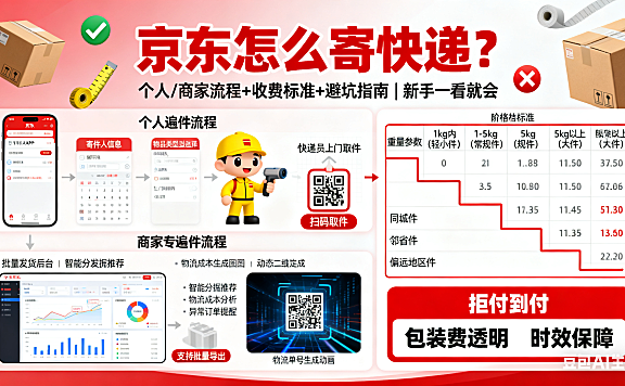 京东怎么寄快递？个人 / 商家流程 + 收费标准 + 避坑指南，新手一看就会