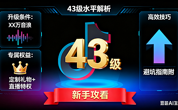 抖音 43 级是什么水平？升级条件 + 权益 + 高效技巧，避坑指南附