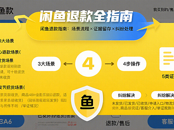 闲鱼怎么退款？分场景流程 + 证据留存 + 纠纷处理全指南