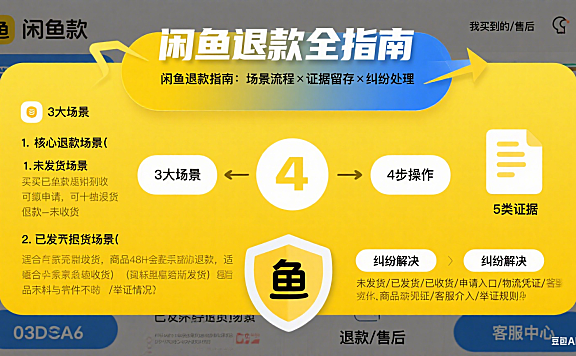 闲鱼怎么退款?分场景流程 + 证据留存 + 纠纷处理全指南