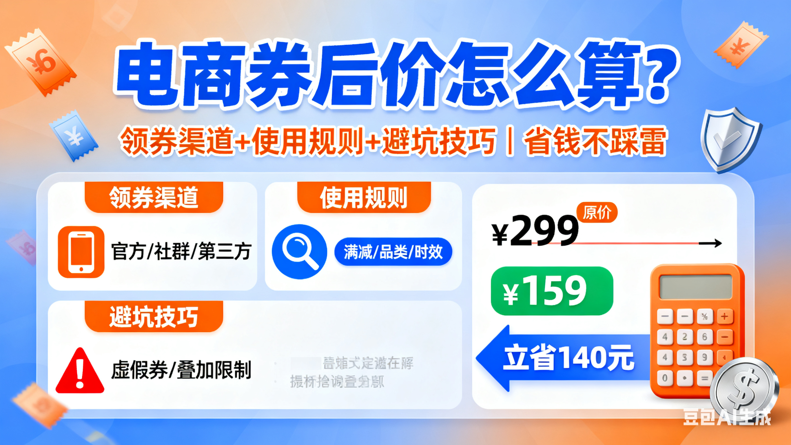 电商券后价怎么算?领券渠道 + 使用规则 + 避坑技巧,省钱不踩雷