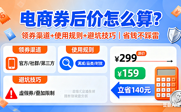 电商券后价怎么算？领券渠道 + 使用规则 + 避坑技巧，省钱不踩雷