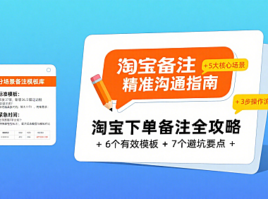 淘宝下单怎么备注?分场景方法 + 操作流程 + 避坑全攻略