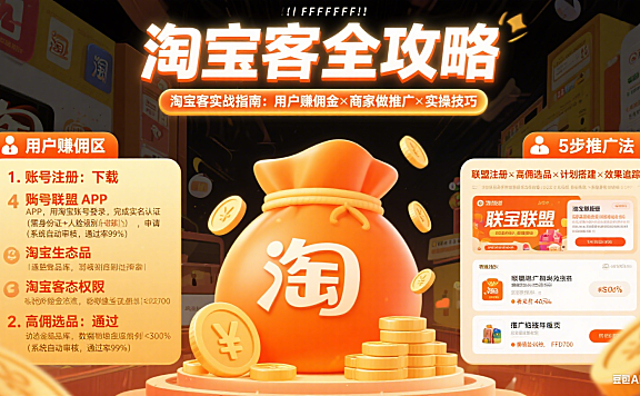 淘宝客是什么意思？用户赚佣金 + 商家做推广实操指南