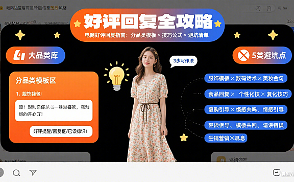 电商好评回复语怎么写?分品类模板 + 技巧 + 避坑全指南