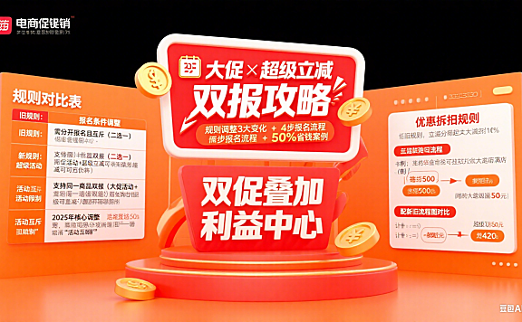 大促与超级立减双报逻辑调整说明，省钱翻倍，错过等一年！