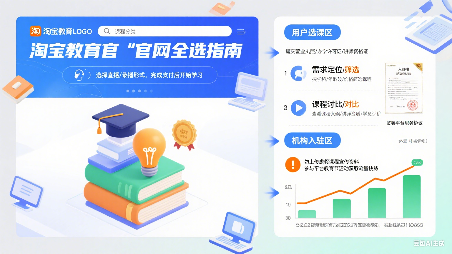 淘宝教育官网怎么用?用户选课 + 机构入驻全指南
