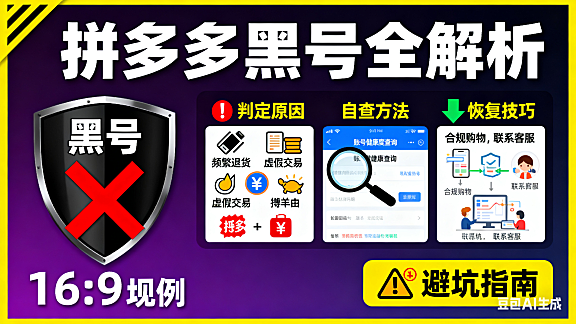 拼多多黑号是什么？判定原因 + 自查 + 恢复技巧，避坑指南附