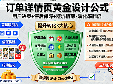电商订单详情页怎么设计？用户决策 + 售后保障 + 避坑指南，转化率翻倍