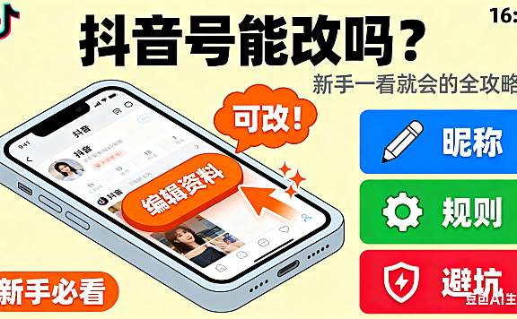 抖音号可以修改吗？可改内容 + 规则 + 避坑指南，新手一看就会