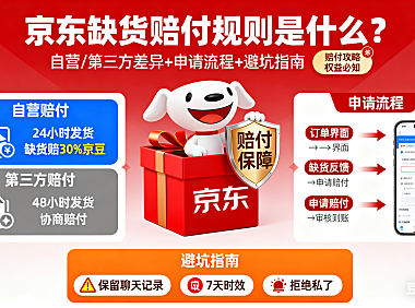 京东缺货赔付规则是什么？自营 / 第三方差异 + 申请流程 + 避坑指南