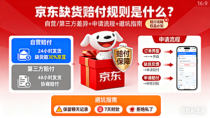 京东缺货赔付规则是什么?自营 / 第三方差异 + 申请流程 + 避坑指南