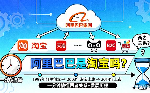 阿里巴巴是淘宝吗？一分钟搞懂两者关系 + 发展历程