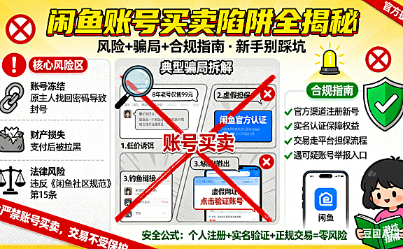 闲鱼账号能买吗？风险 + 骗局 + 合规指南，新手别踩坑