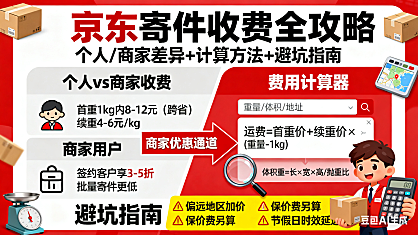 京东寄件收费标准是什么?个人 / 商家差异 + 计算方法 + 避坑指南
