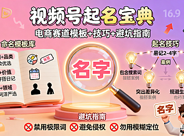 视频号怎么起名?电商赛道模板 + 技巧 + 避坑指南,涨粉必看