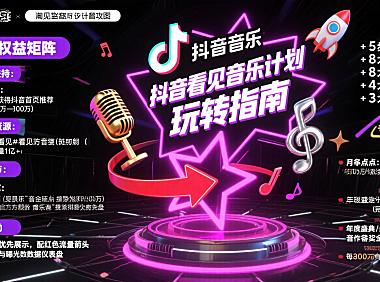 抖音看见音乐计划怎么玩?参与流程 + 权益 + 变现全攻略