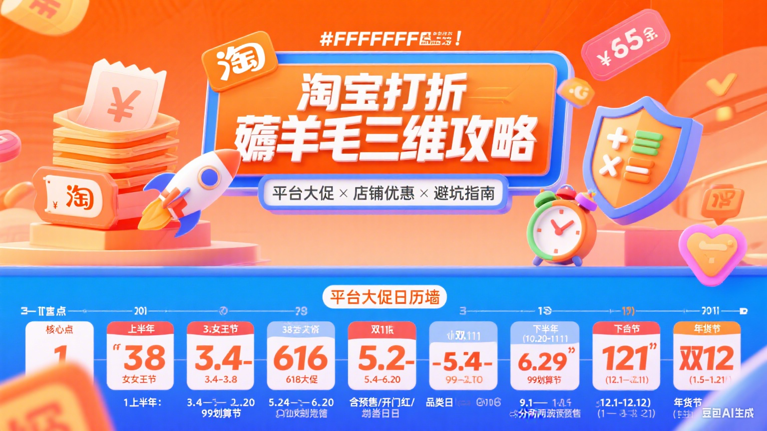 淘宝打折怎么薅羊毛?平台大促 + 店铺优惠 + 避坑全攻略