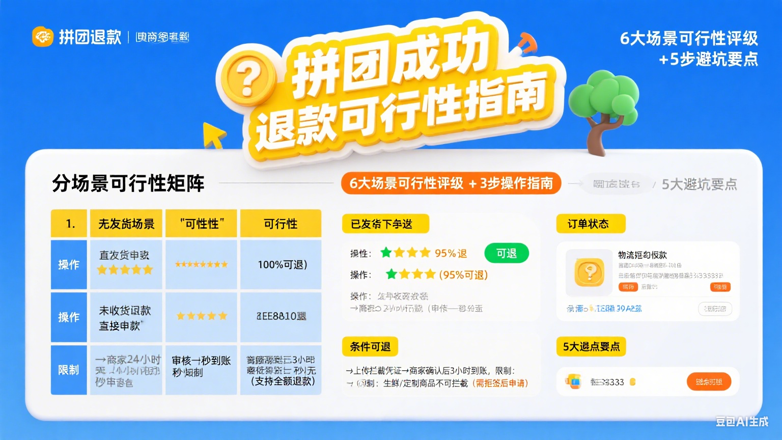 拼团成功可以退款吗?分场景可行性 + 操作指南 + 避坑要点