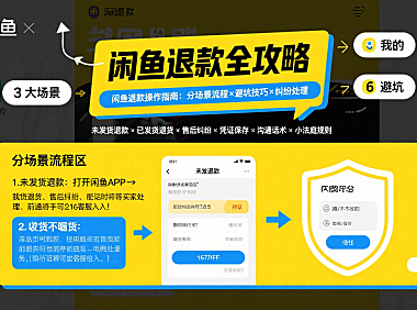 闲鱼退款怎么操作？分场景流程 + 避坑技巧 + 纠纷处理全指南