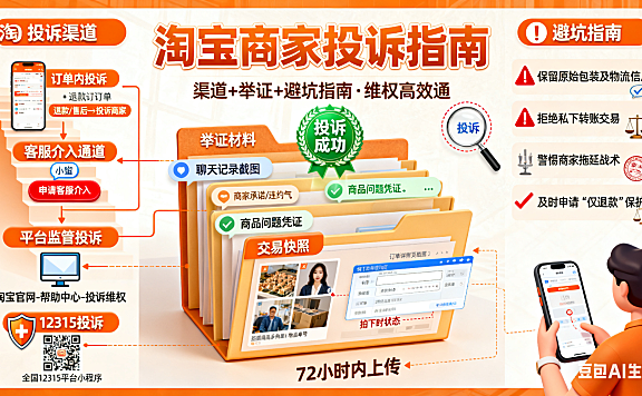 怎么投诉淘宝商家?渠道 + 举证 + 避坑指南,维权高效通
