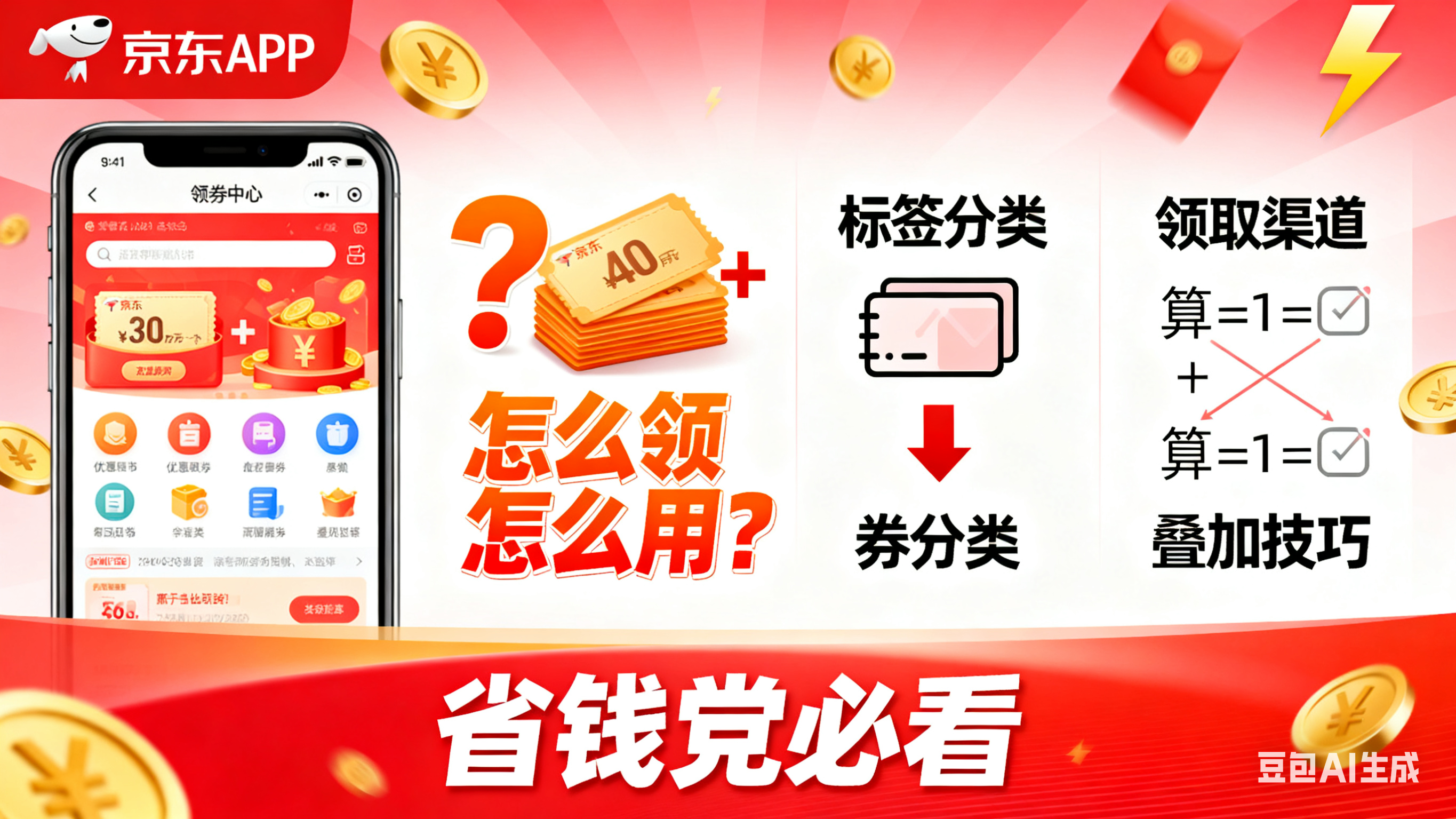 京东券怎么领怎么用?分类 + 领取渠道 + 叠加技巧,省钱党必看